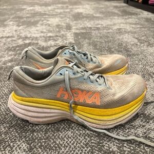 Hoka One One Bondi 8 Womens U.S. 8B Shoes Blue Running Walking Comfort Gym